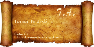Torma András névjegykártya